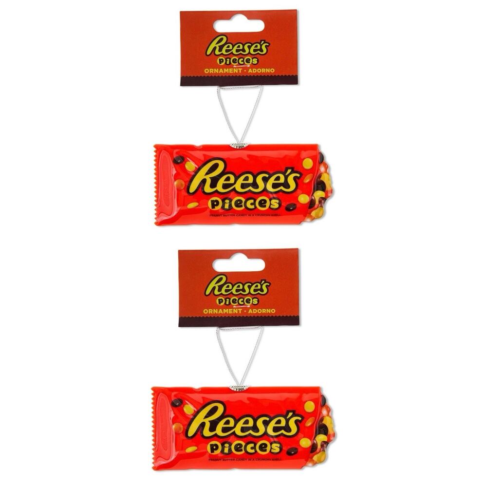 Hershey Reeses Pieces Decoupage Holiday Christmas Ornament by Ruz New Lot of 2